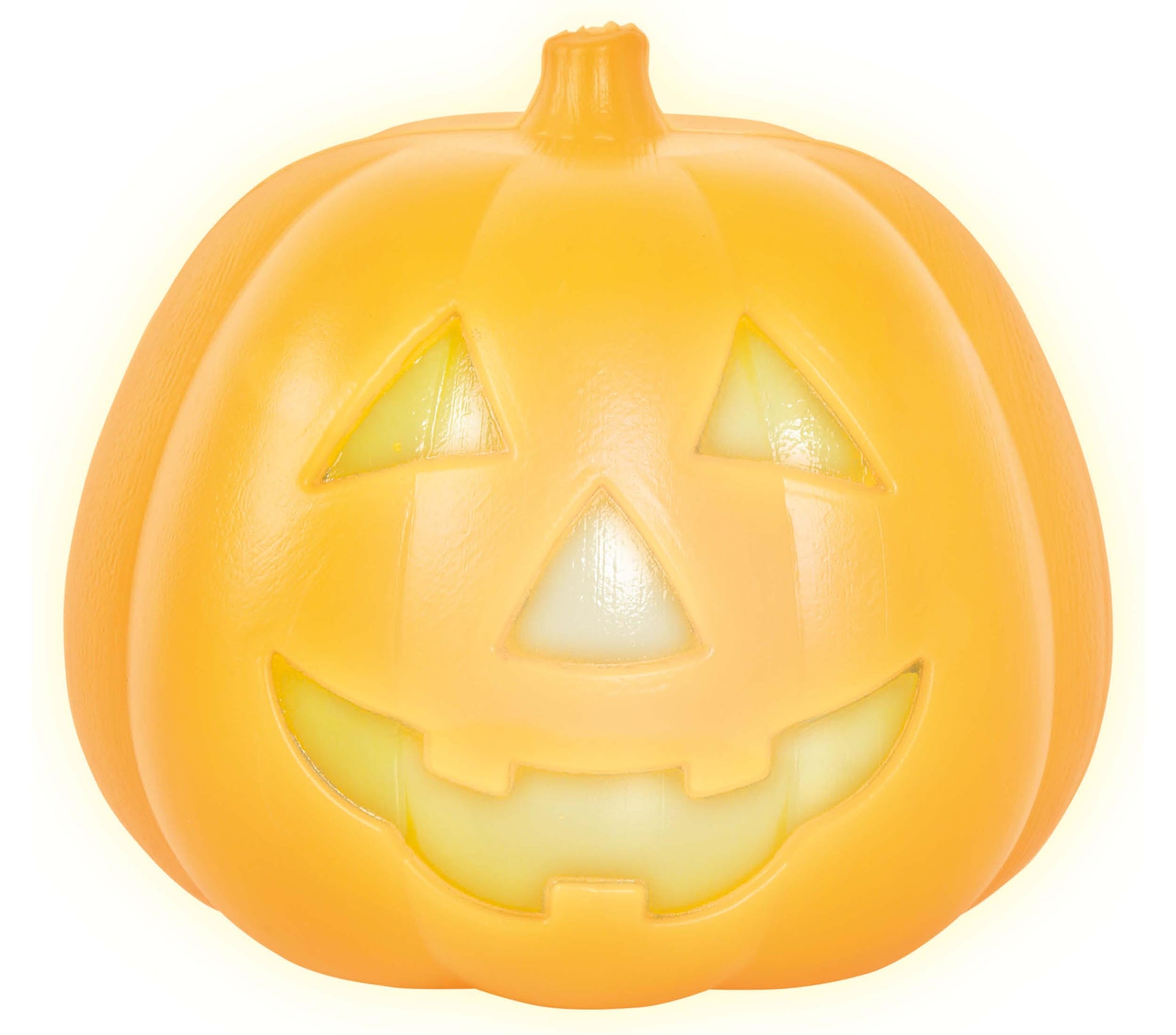 PUMPKIN WITH LIGHT, PLASTIC, 15 CMS.