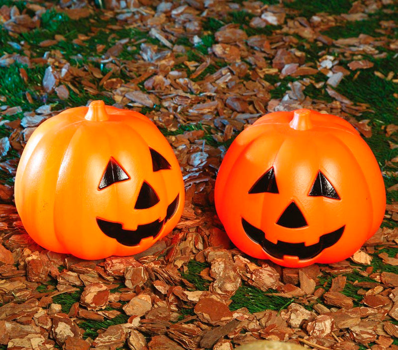 PUMPKIN WITH LIGHT, PLASTIC, 15 CMS.