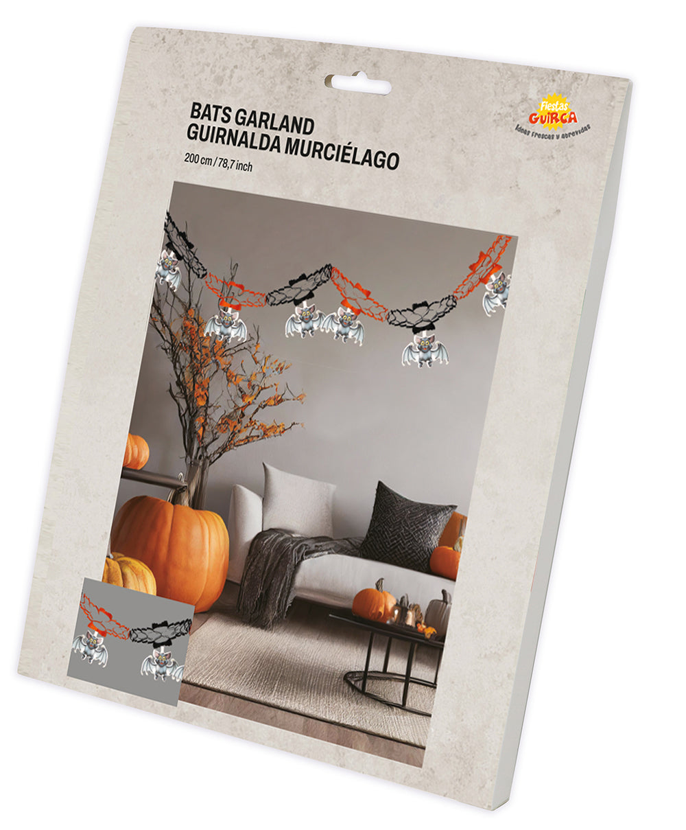 HALLOWEEN FANTASY GARLAND BAT, 15X20 CMS