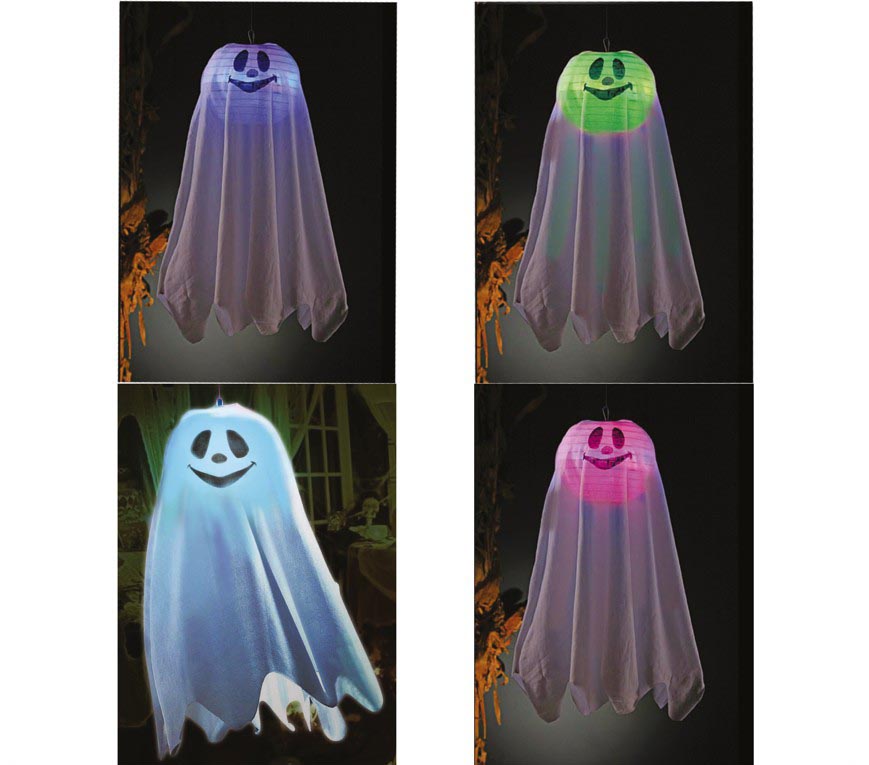 HANGING GHOST WITH LIGHT, 60 CM