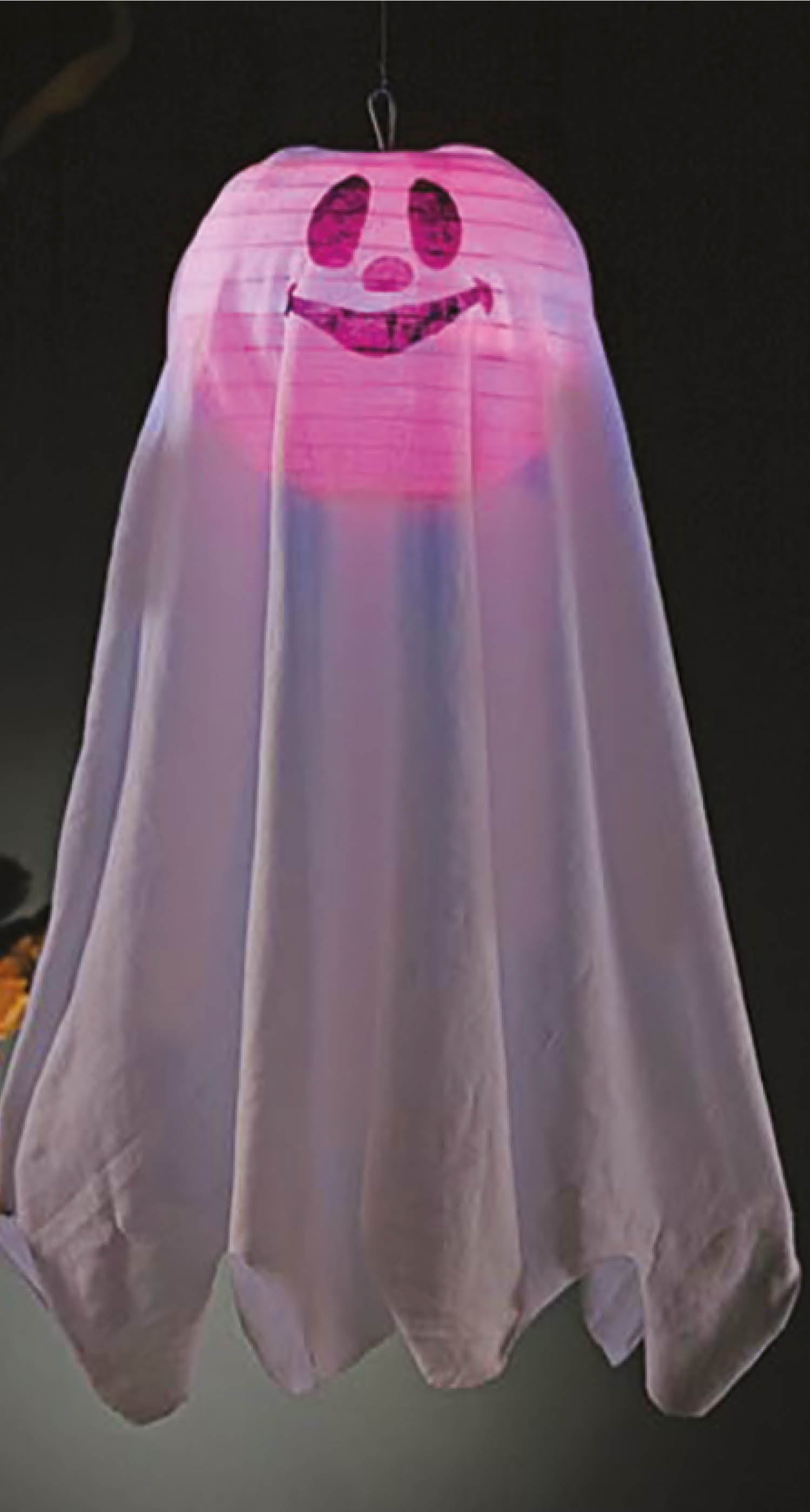 HANGING GHOST WITH LIGHT, 60 CM