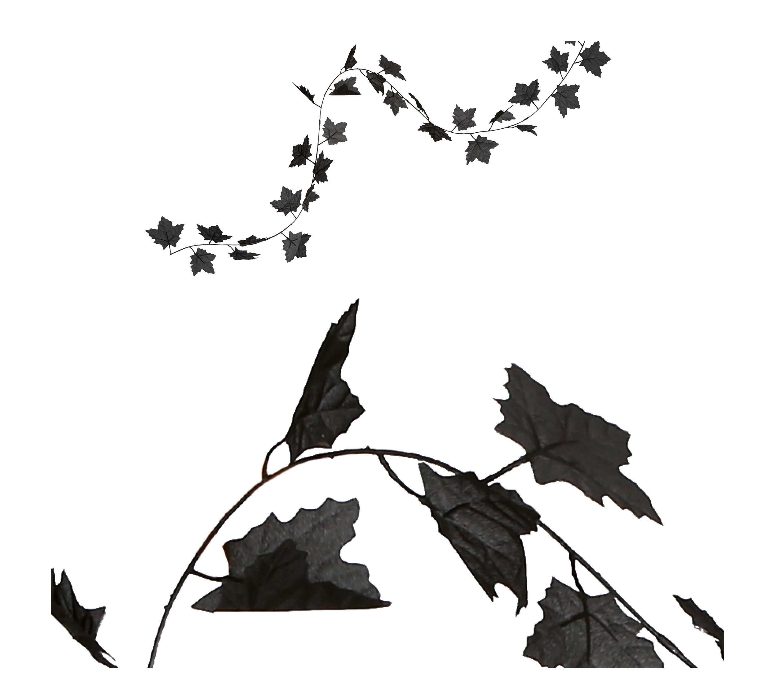 BLACK LEAVES GARLAND 180 CM