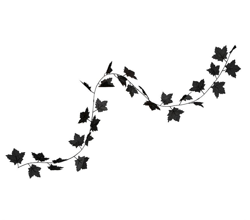 BLACK LEAVES GARLAND 180 CM