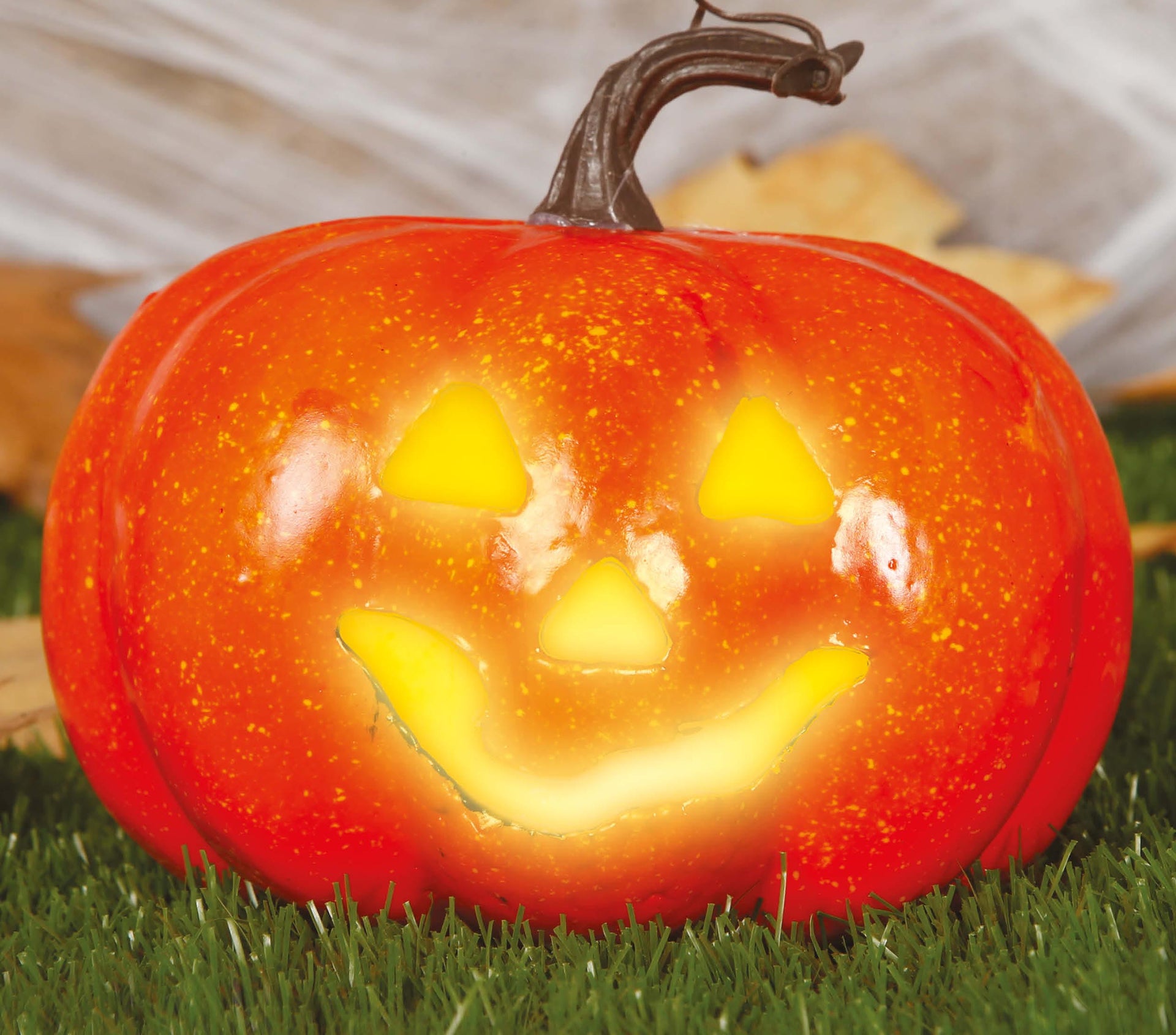 PUMPKIN WITH LIGHT 11 CM