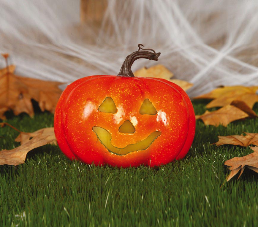 PUMPKIN WITH LIGHT 11 CM
