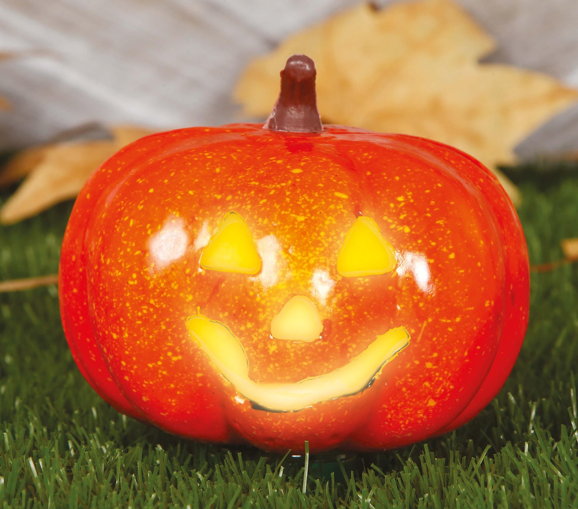 PUMPKIN WITH LIGHT 16 CM