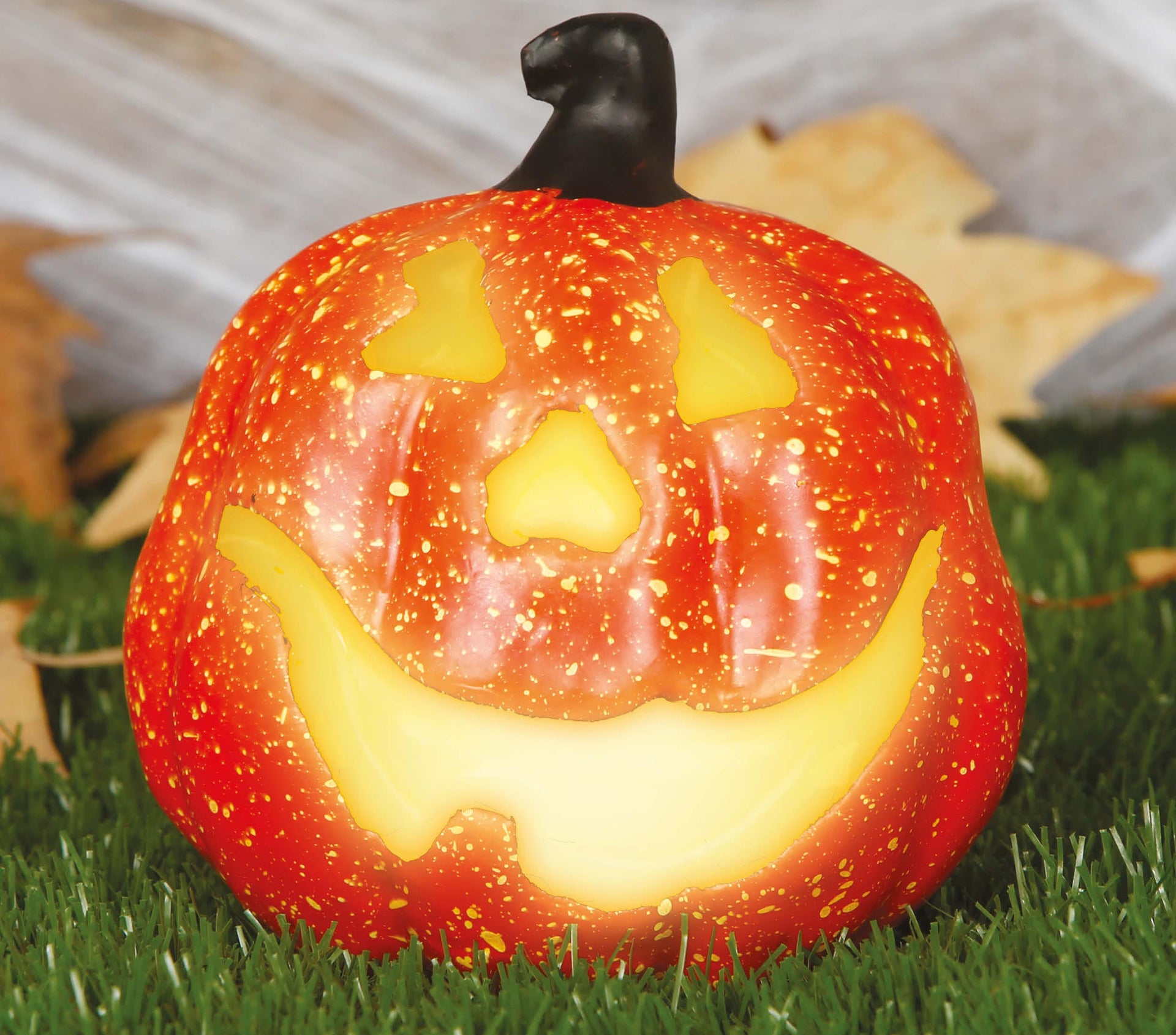 PUMPKIN WITH LIGHT 15 CM