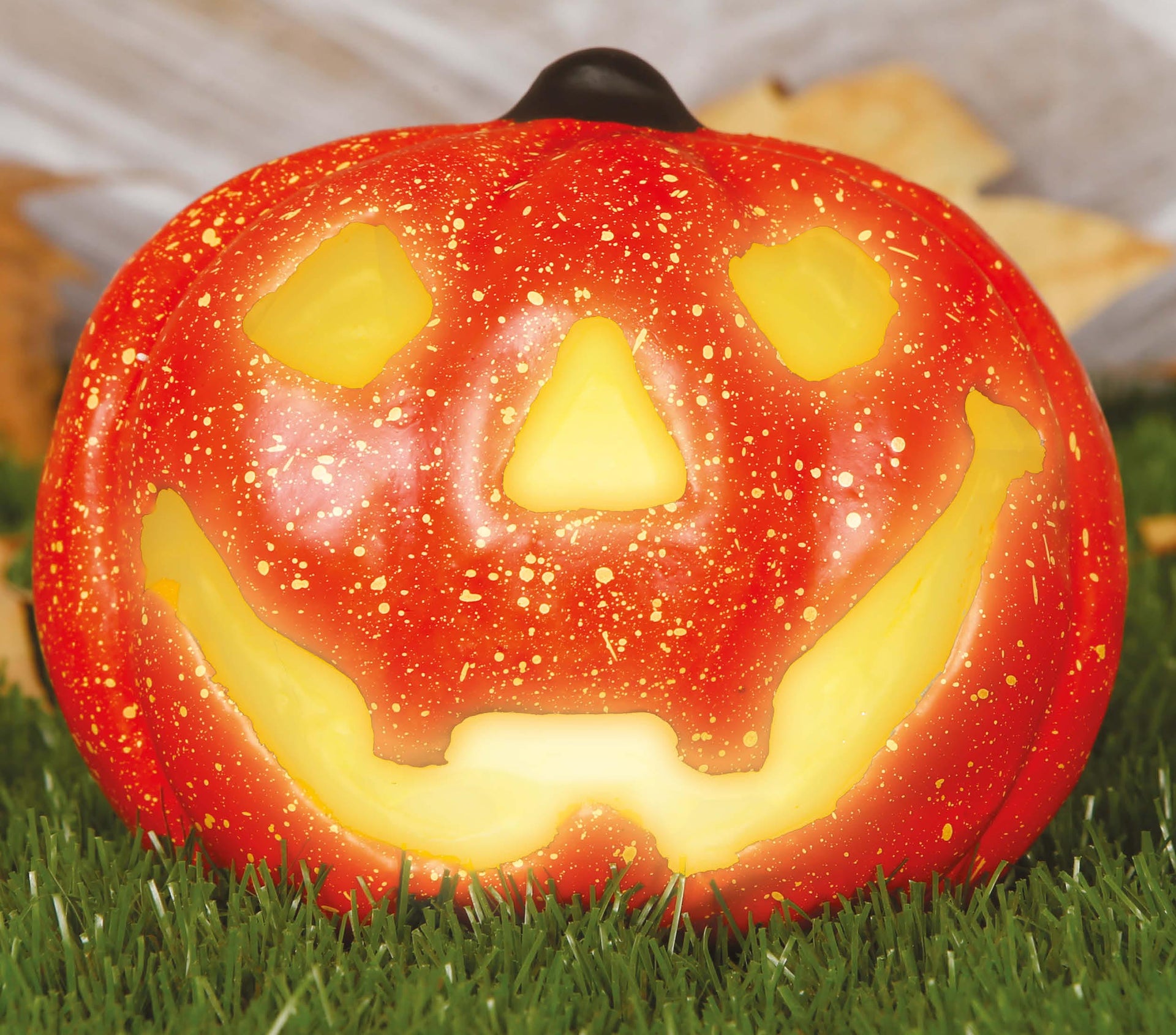 PUMPKIN WITH LIGHT 17 CM
