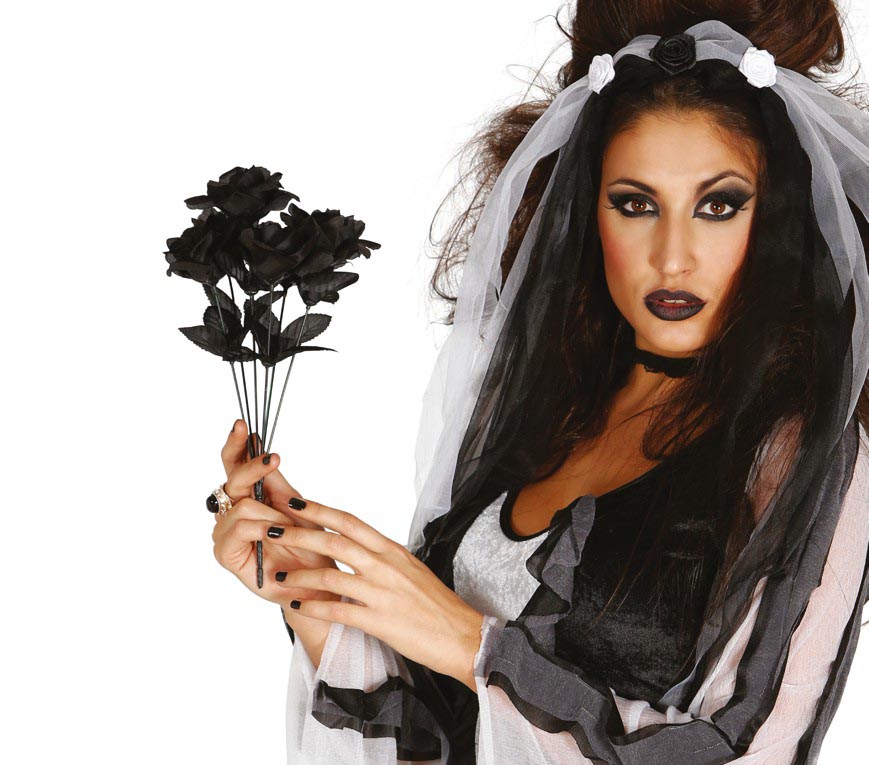 BLACK ROSES BRANCH, 35 CM