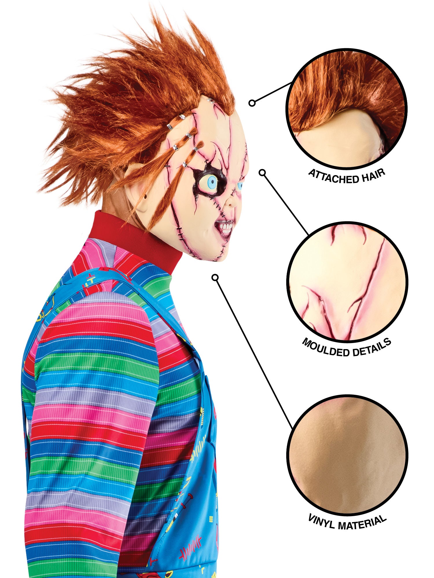 Chucky Stitched Up 3/4 Mask