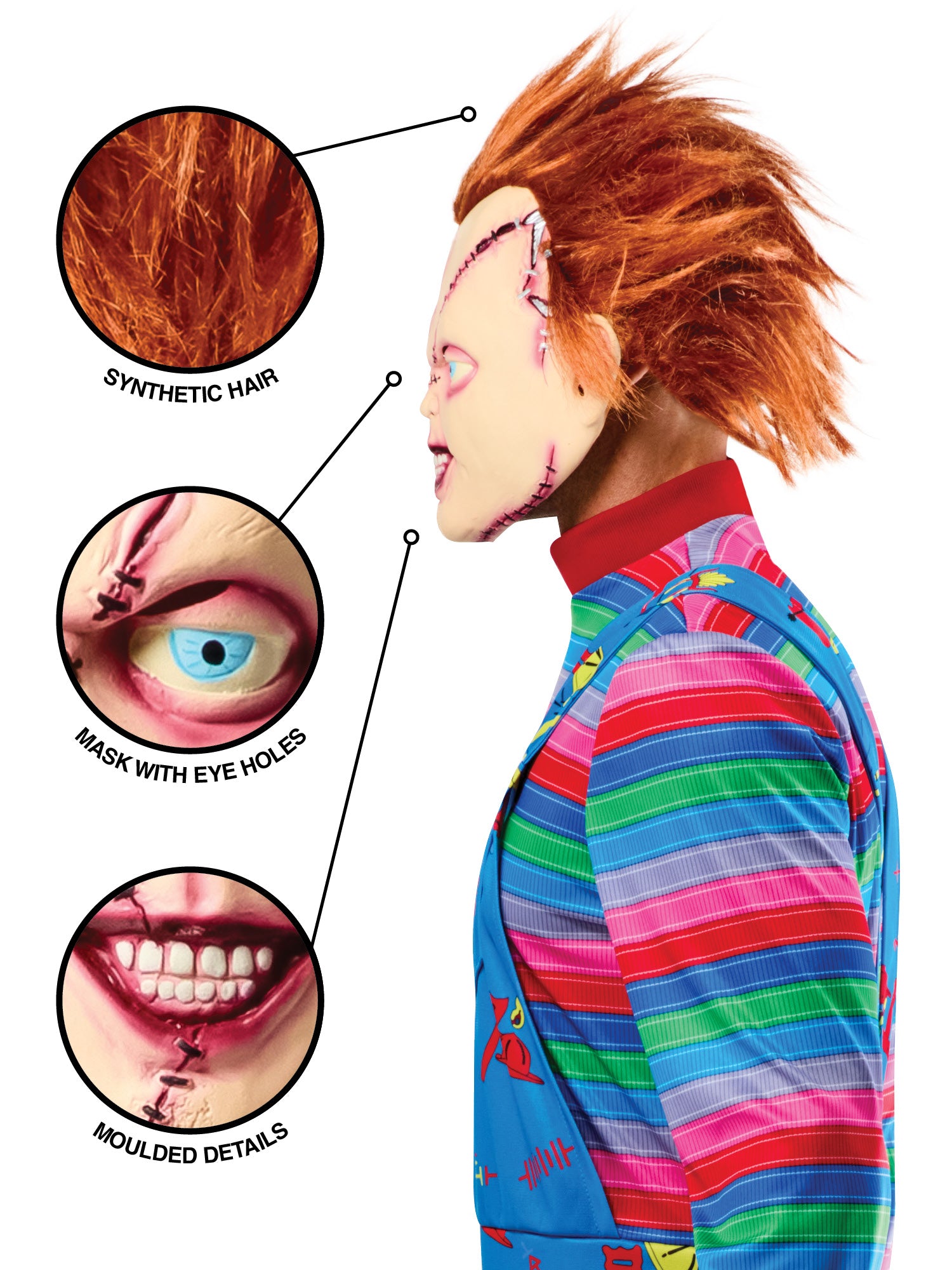 Chucky Stitched Up 3/4 Mask