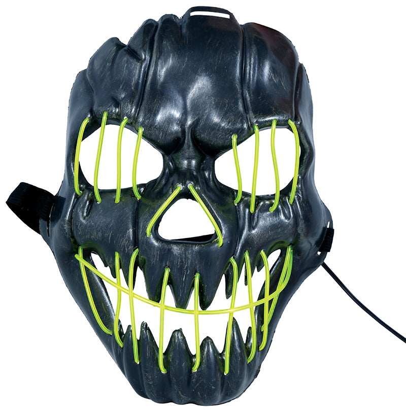 BLACK SMILING MASK WITH LIGHT, PVC