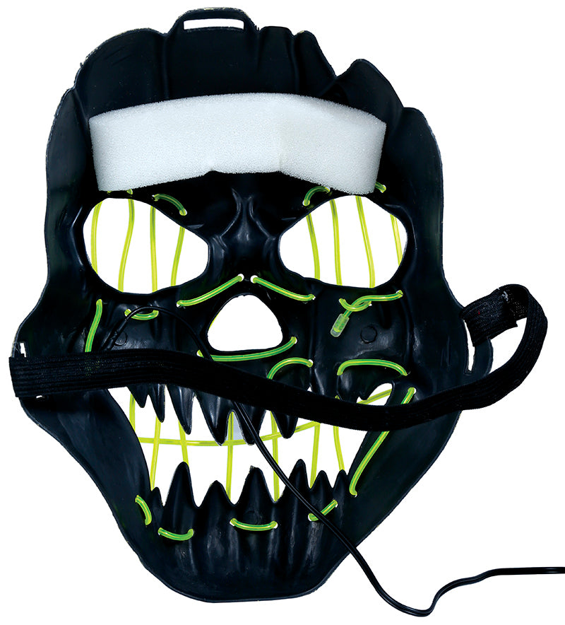BLACK SMILING MASK WITH LIGHT, PVC
