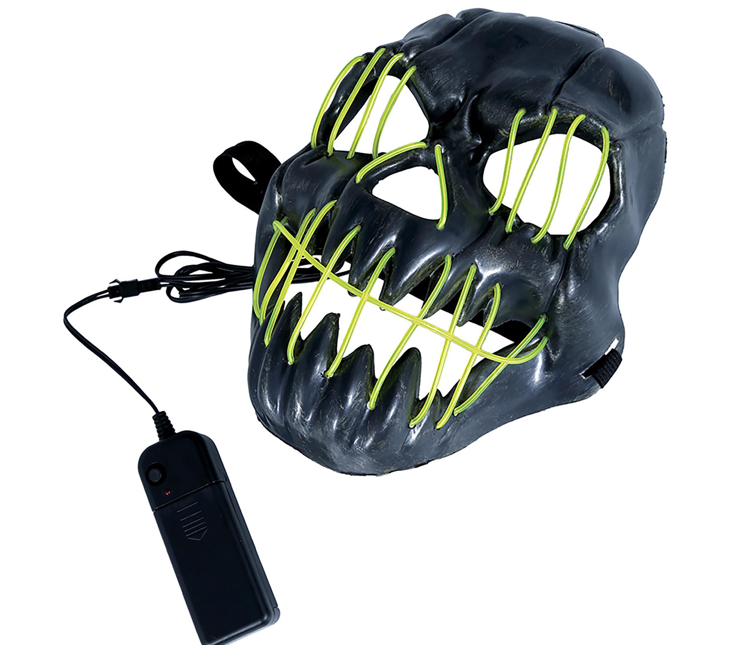 BLACK SMILING MASK WITH LIGHT, PVC