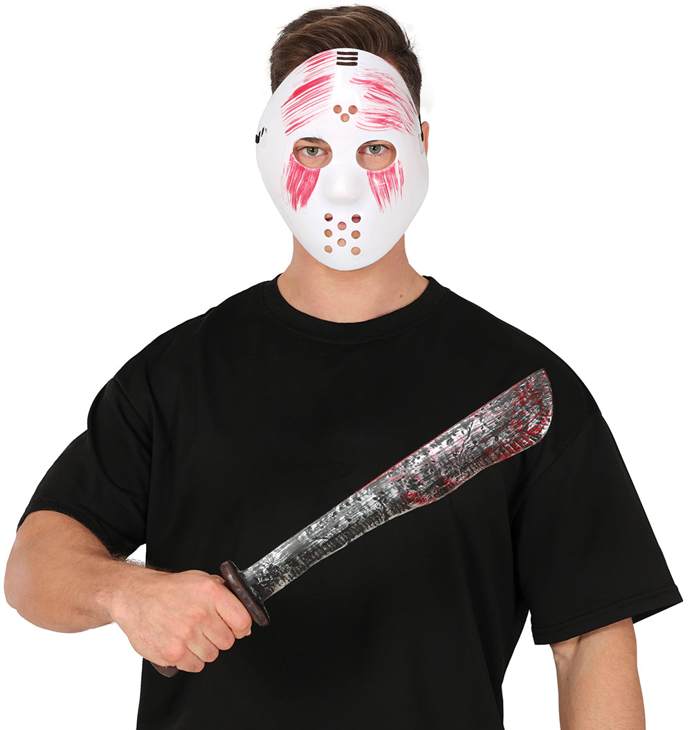 WHITE MASK WITH MACHETE PVC