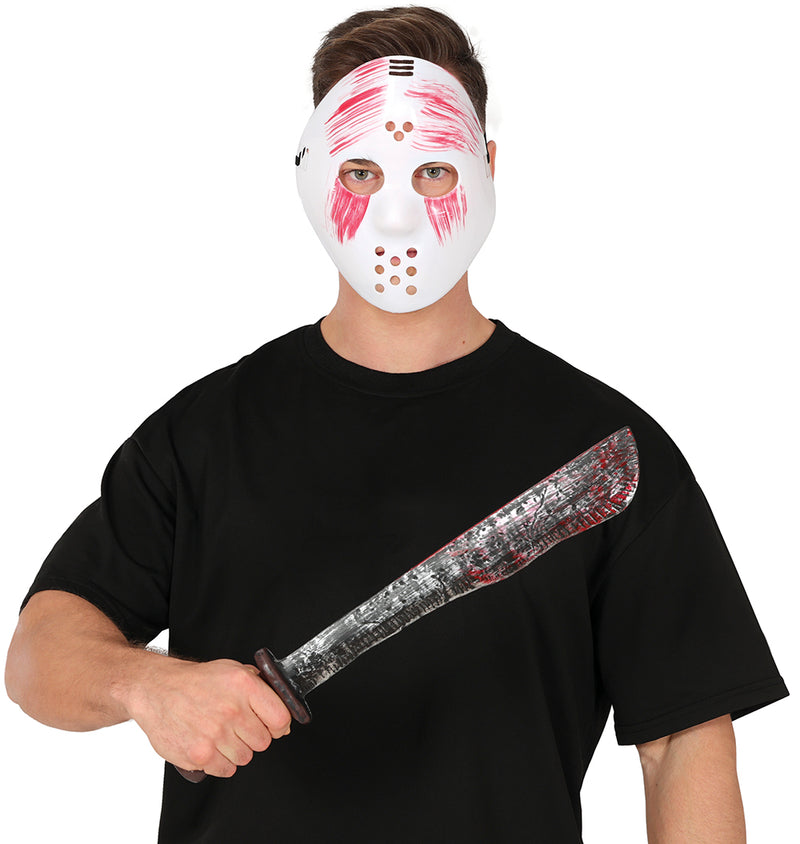 WHITE MASK WITH MACHETE PVC
