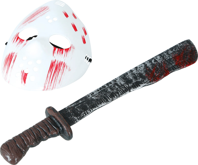 WHITE MASK WITH MACHETE PVC