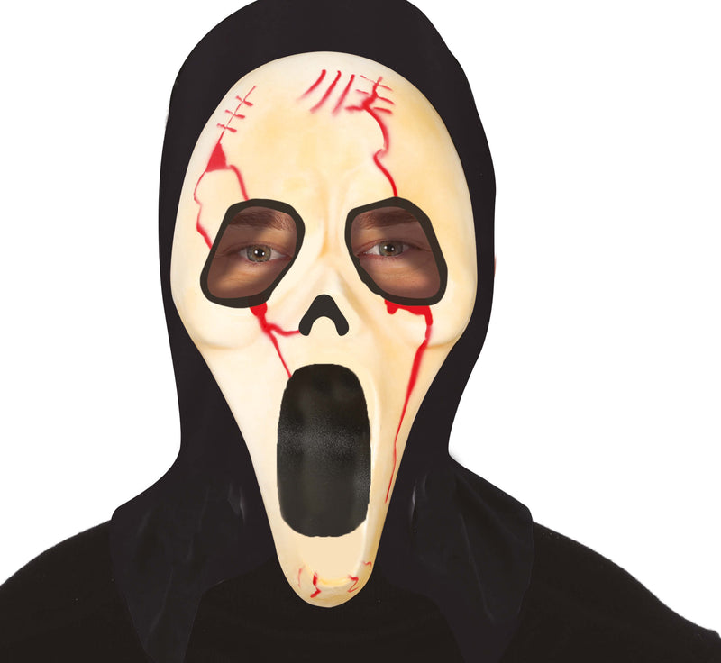 BLOODY KILLER MASK WITH HOOD PVC
