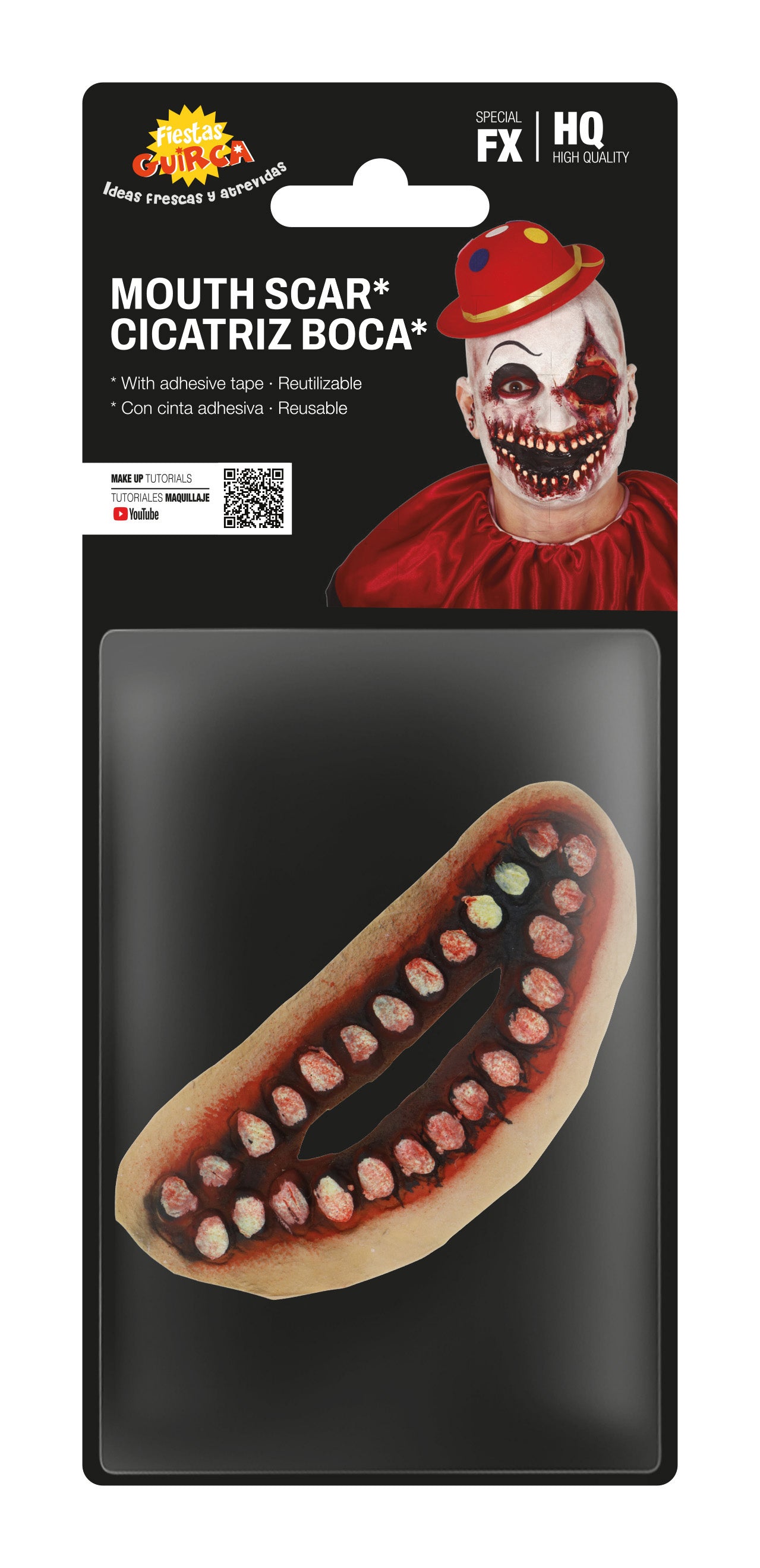 MOUTH SCAR WITH ADHESIVE TAPE 15 CM, LATEX