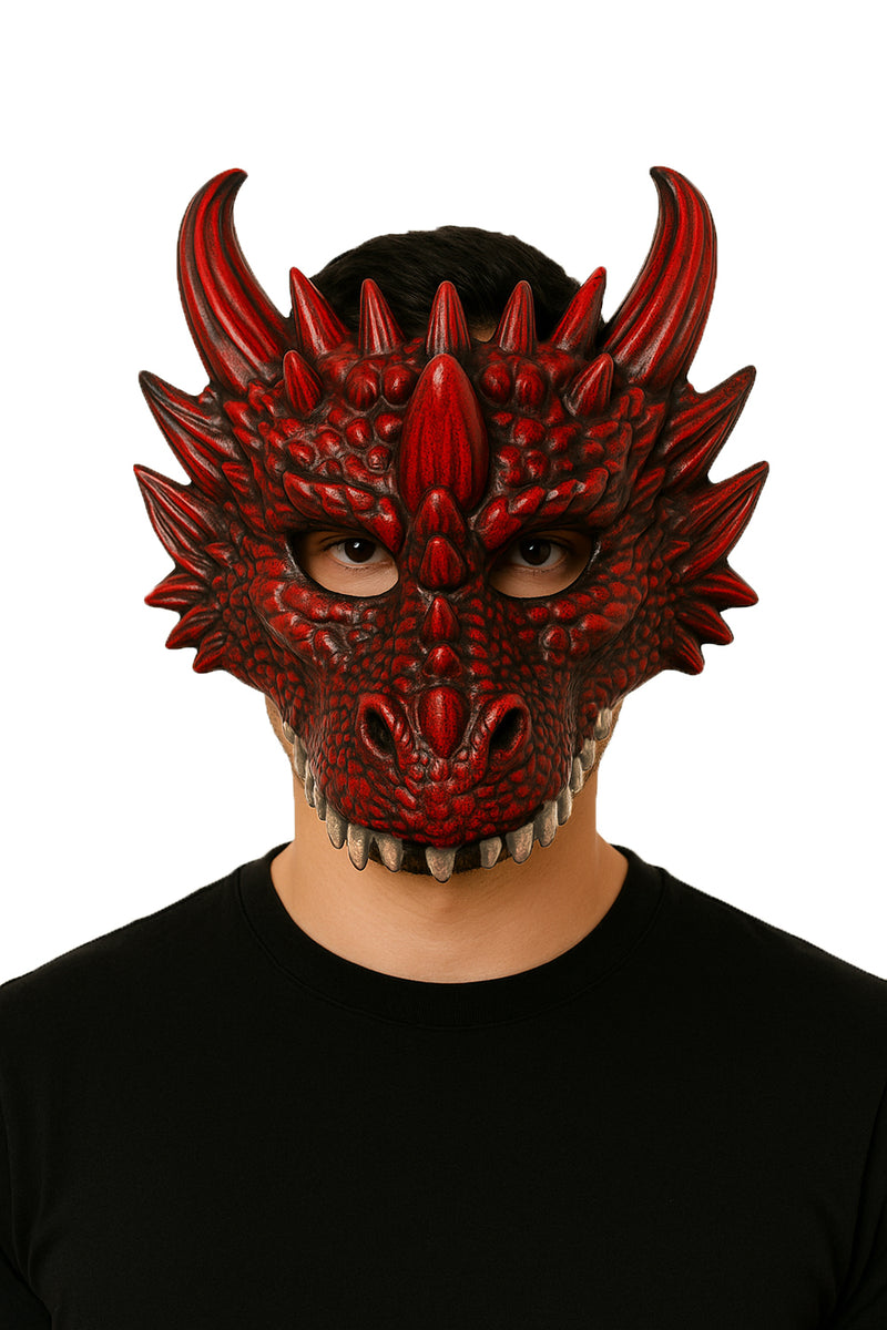 HALF DRAGON MASK, FOAM, RED