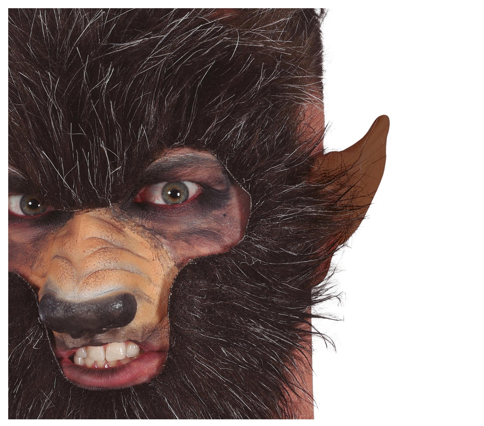 BROWN WEREWOLF EARS LATEX