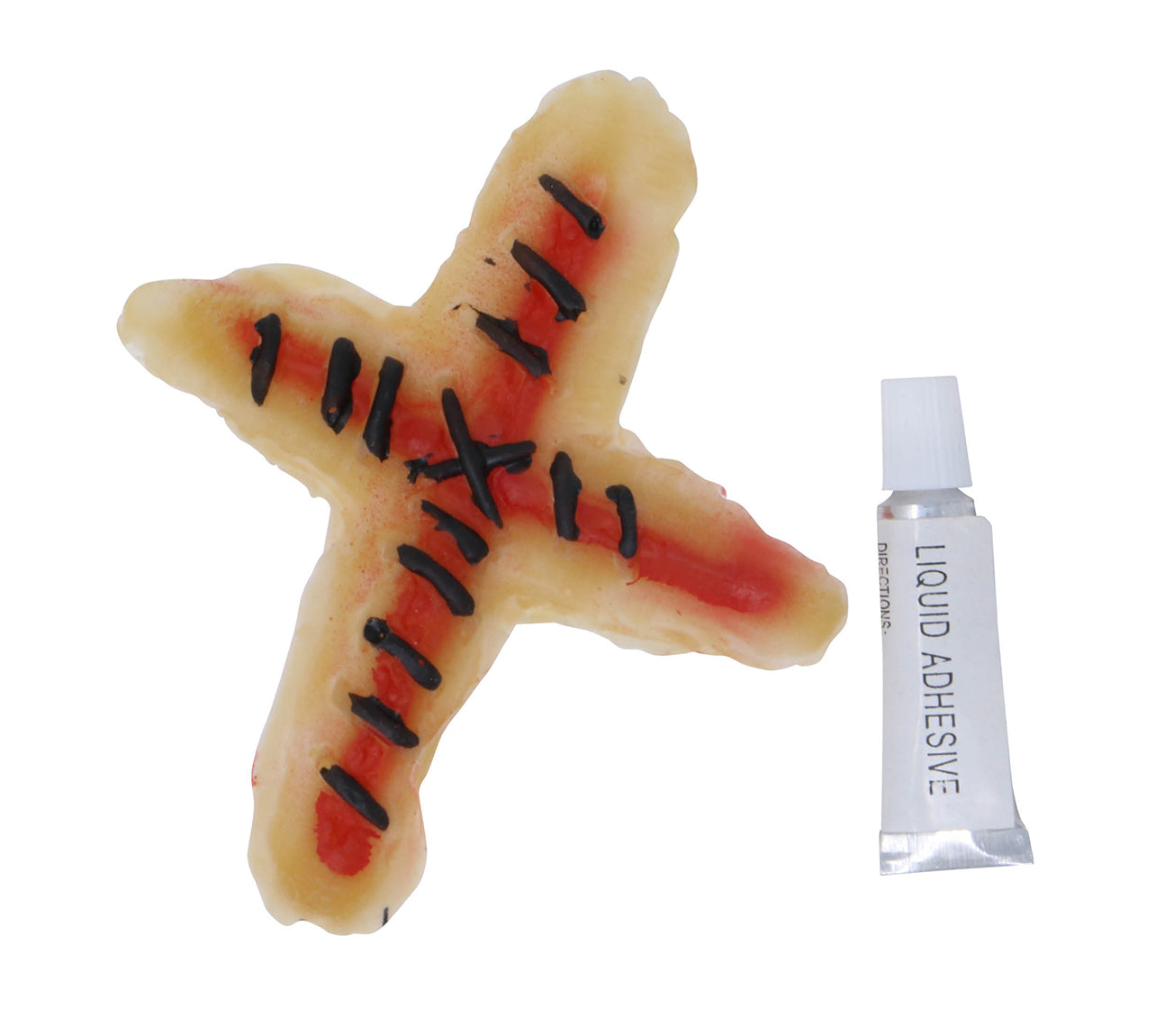 SEAMED CROSS SCAR LATEX WITH LIQUID GLUE