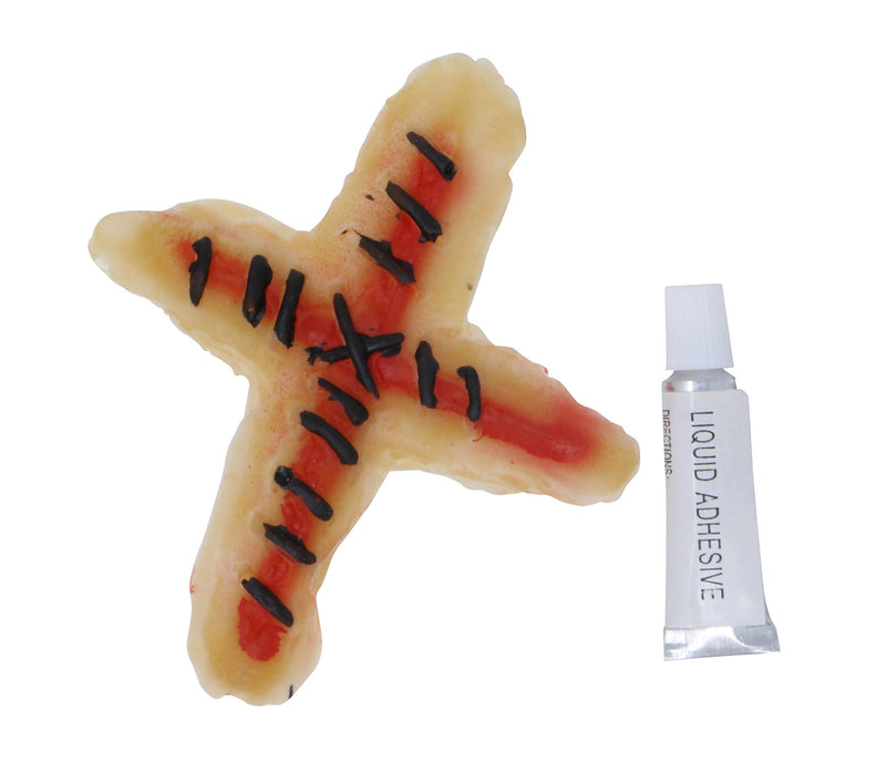 SEAMED CROSS SCAR LATEX WITH LIQUID GLUE