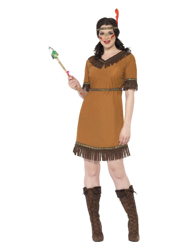 Native American Inspired Maiden Costume, Brown - 2