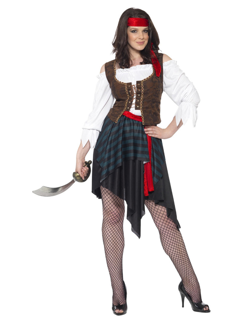 Pirate Lady Costume, Brown - 1
