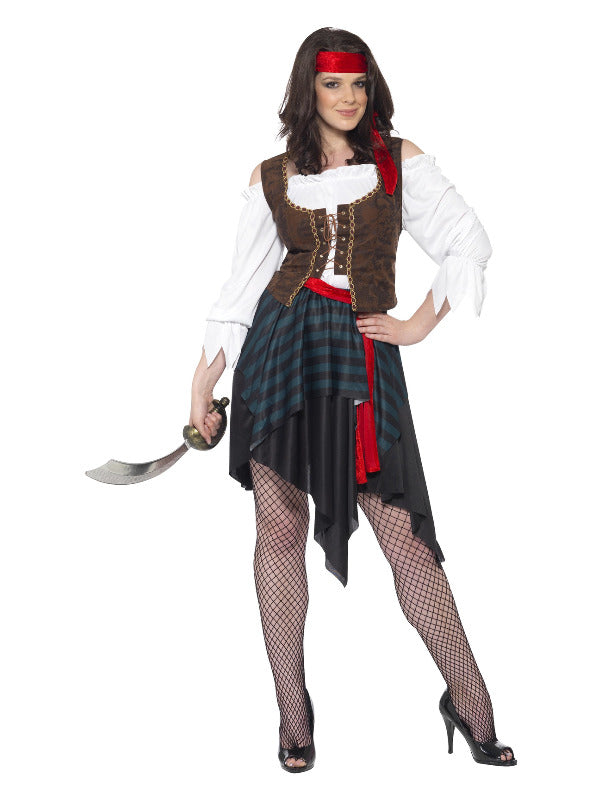Pirate Lady Costume, Brown - 2