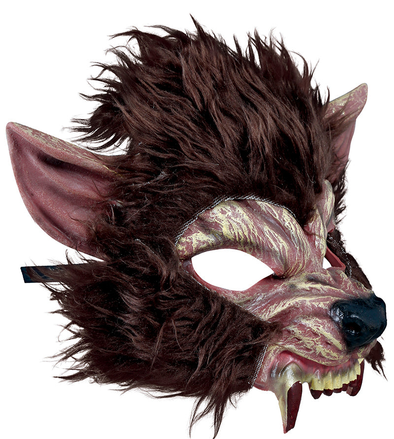 HALF MASK WOLF WITH HAIR, LATEX