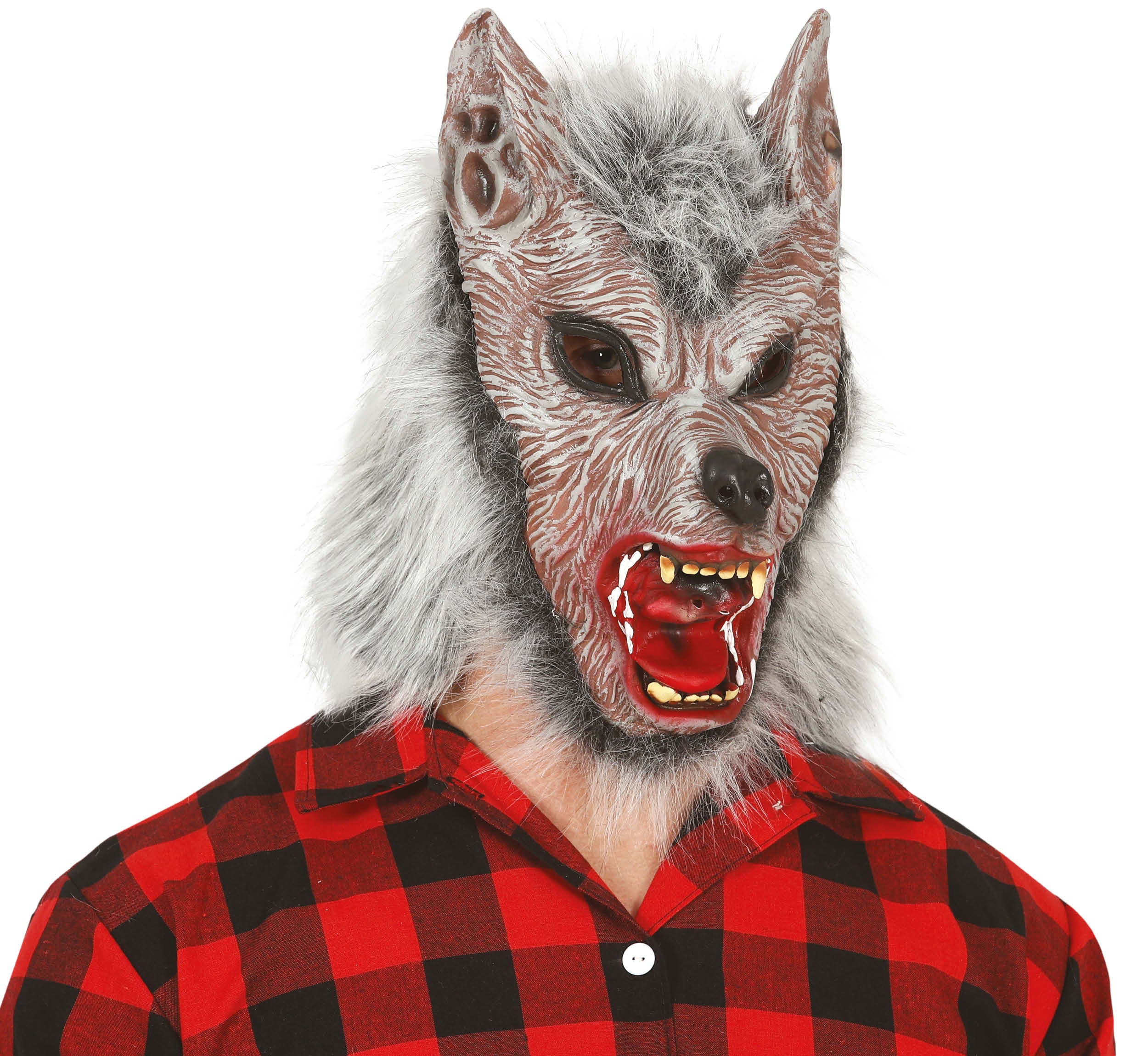 WOLF MASK WITH HAIR, LATEX