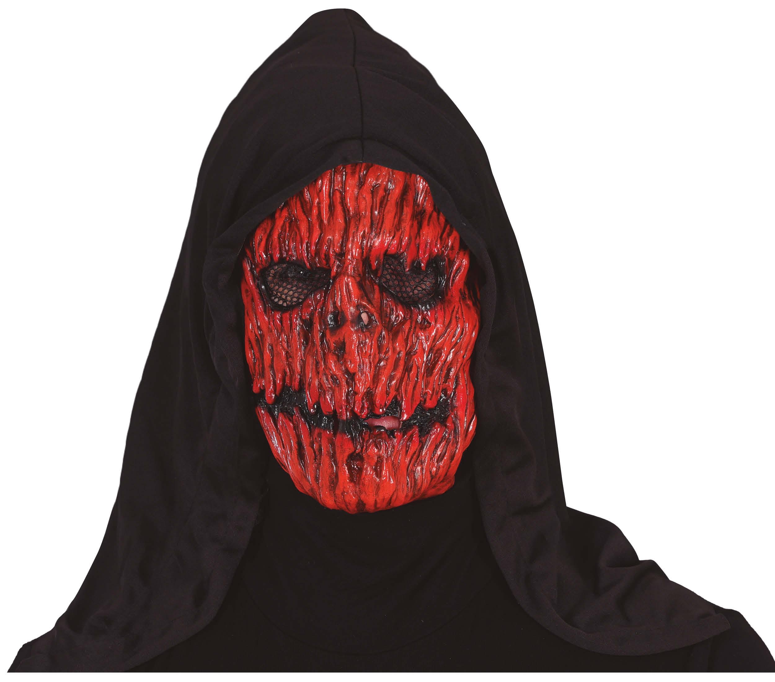 PUMPKIN HORROR MASK WITH HOOD, VINYL