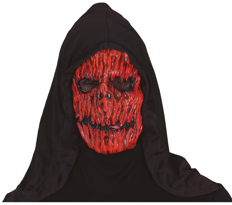 PUMPKIN HORROR MASK WITH HOOD, VINYL