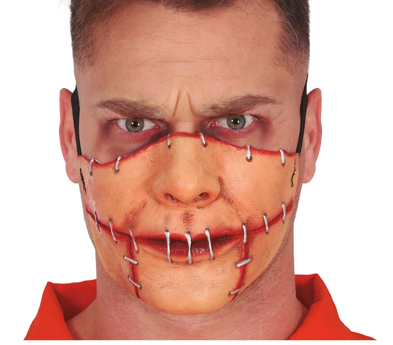 SEWN MOUTH HALF MASK, LATEX