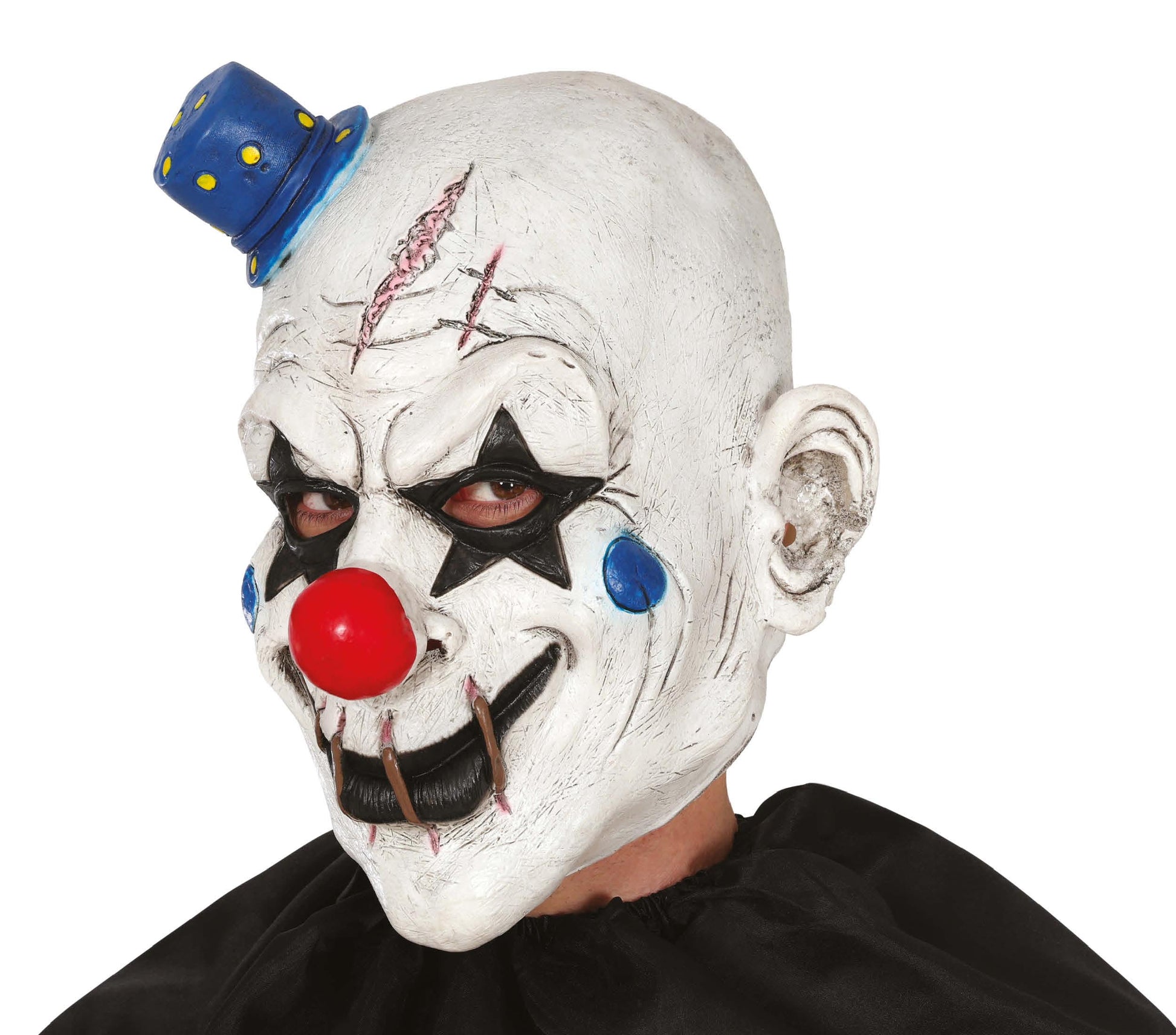 CLOWN MASK WITH MINI HAT LATEX
