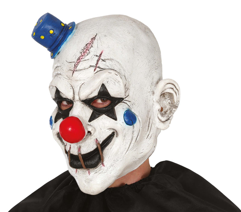 CLOWN MASK WITH MINI HAT LATEX