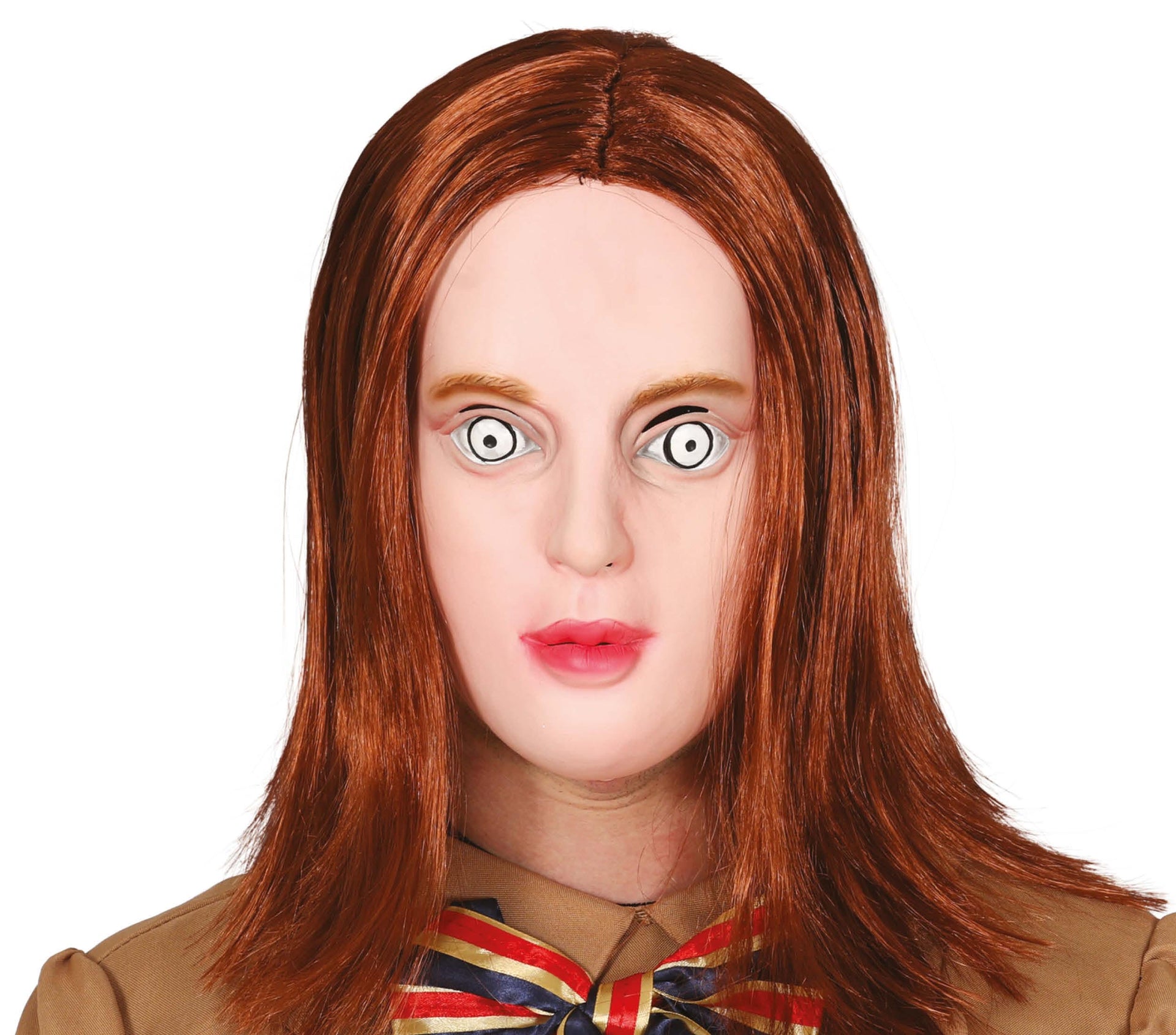 KILLER DOLL MASK WITH HAIR LATEX