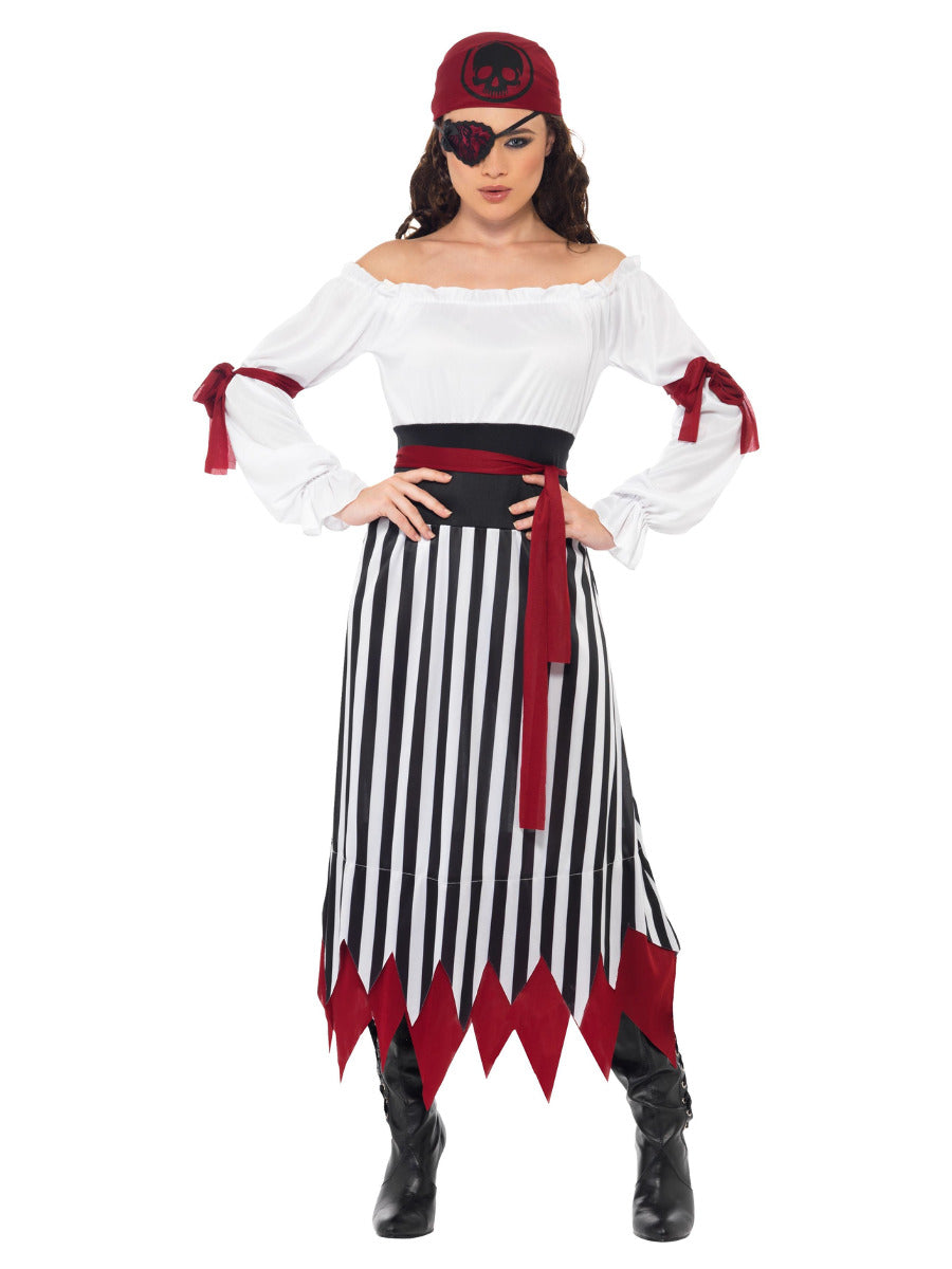 Pirate Lady Costume, Black & White - 5
