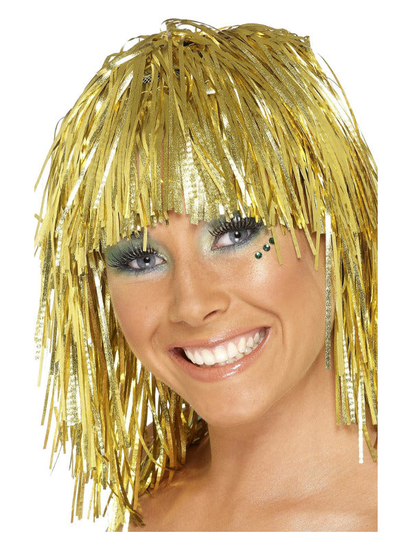 Cyber Tinsel Wig, Gold - 2