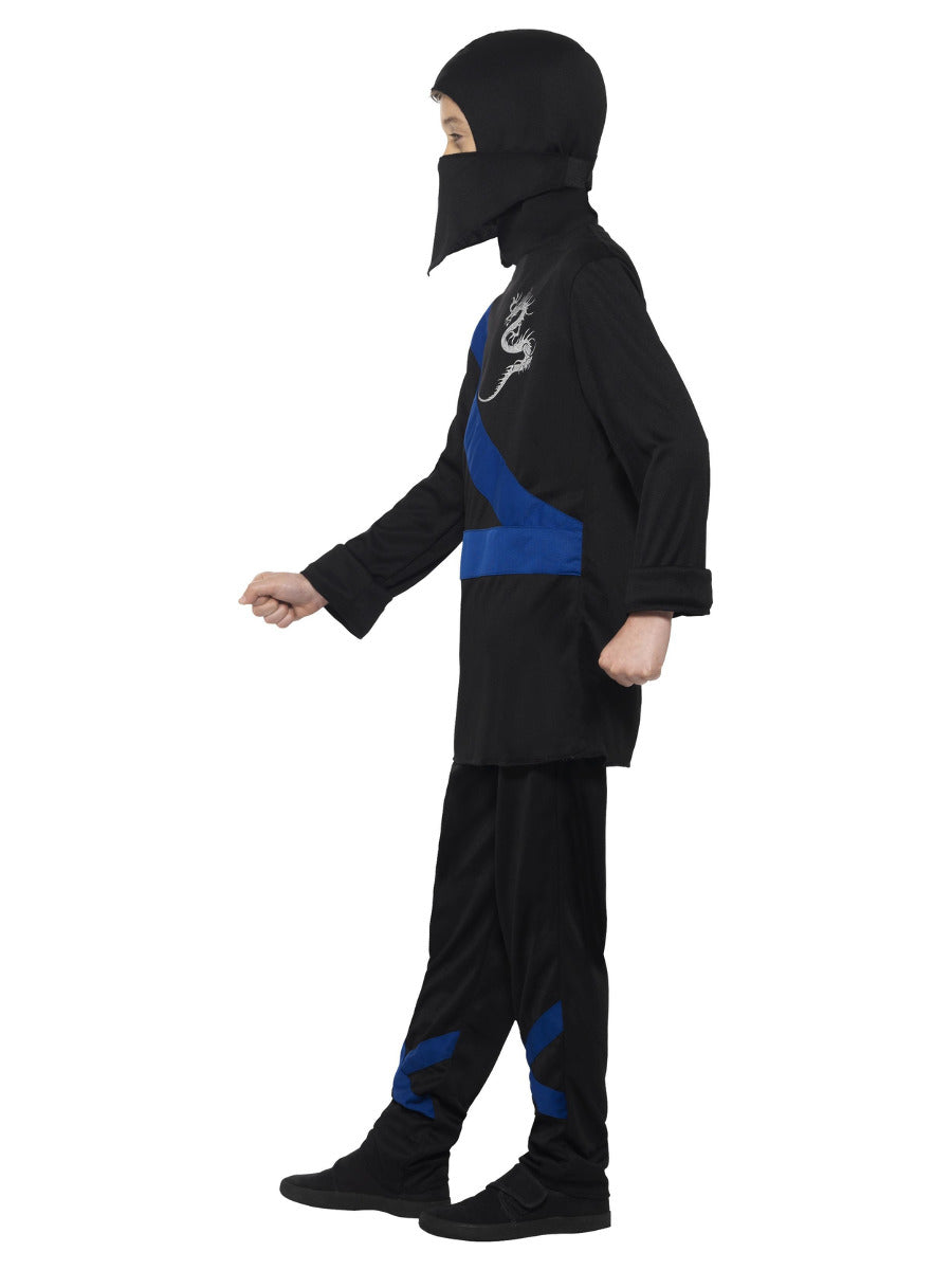 Ninja Assassin Costume, Black & Blue - 4