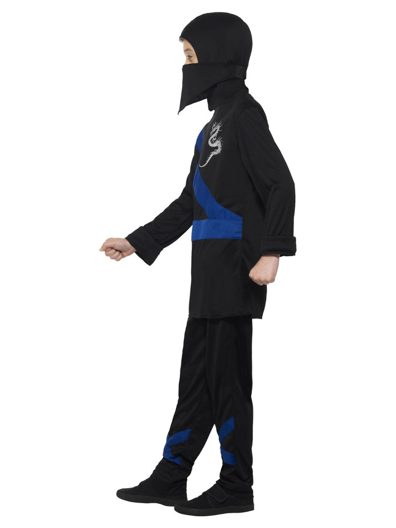 Ninja Assassin Costume, Black & Blue - 4