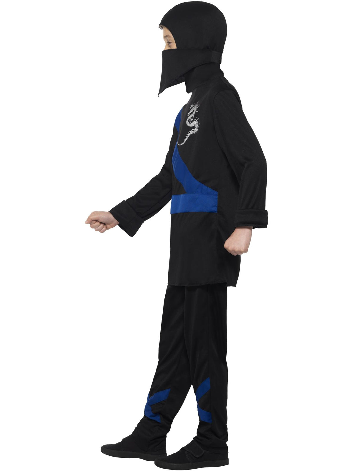 Ninja Assassin Costume, Black & Blue 3