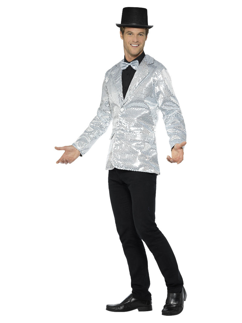 Sequin Jacket, Mens, Silver - 4