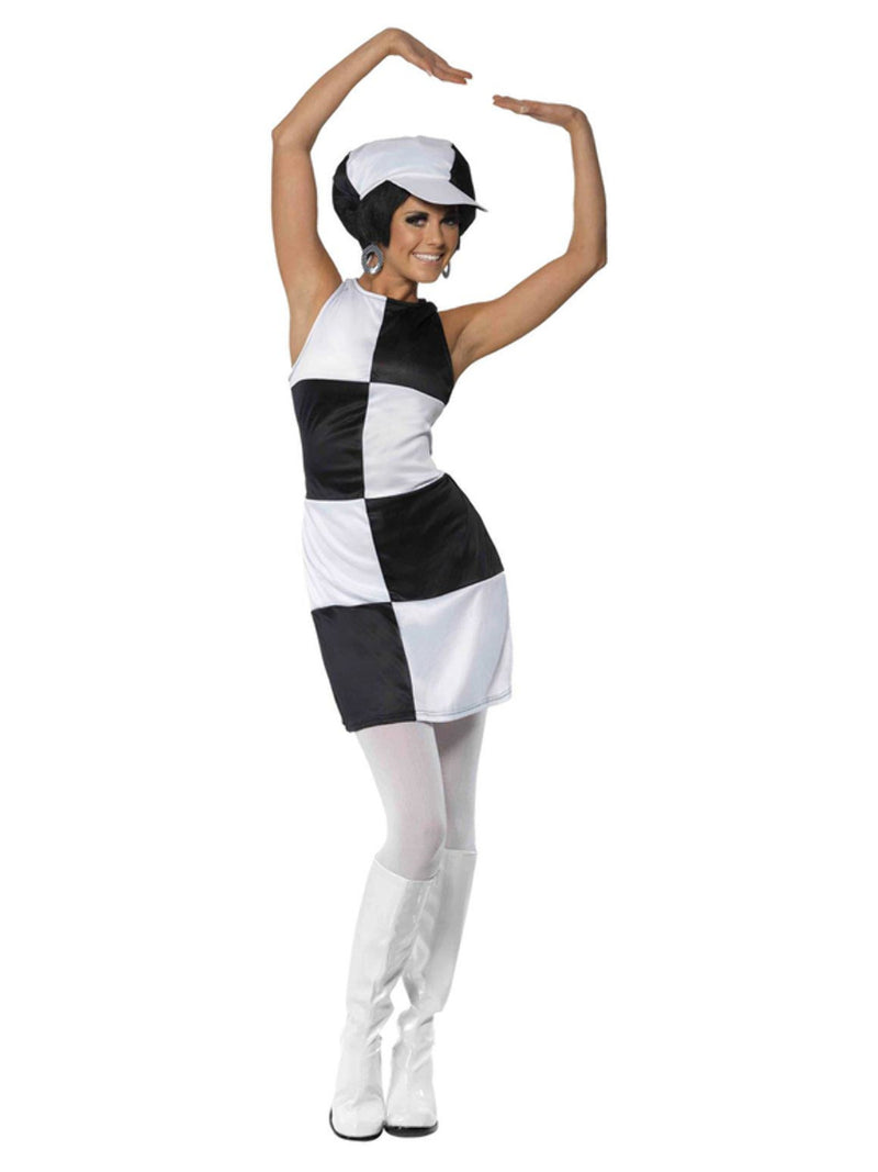 60s Party Girl Costume, Black & White - 5
