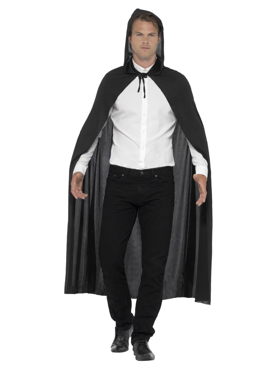 Hooded Vampire Cape, Black - 1