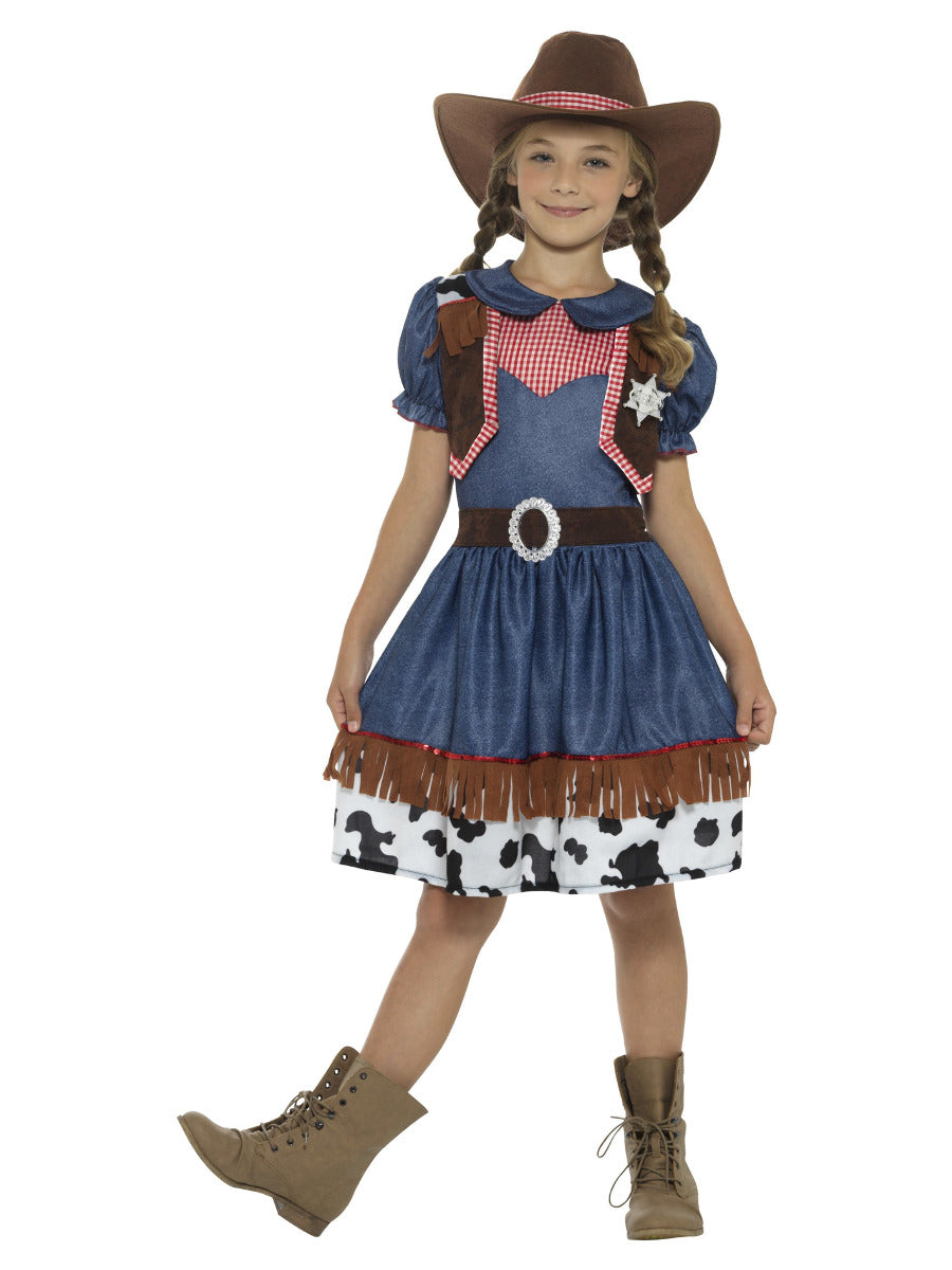 Texan Cowgirl Costume, Blue - 1