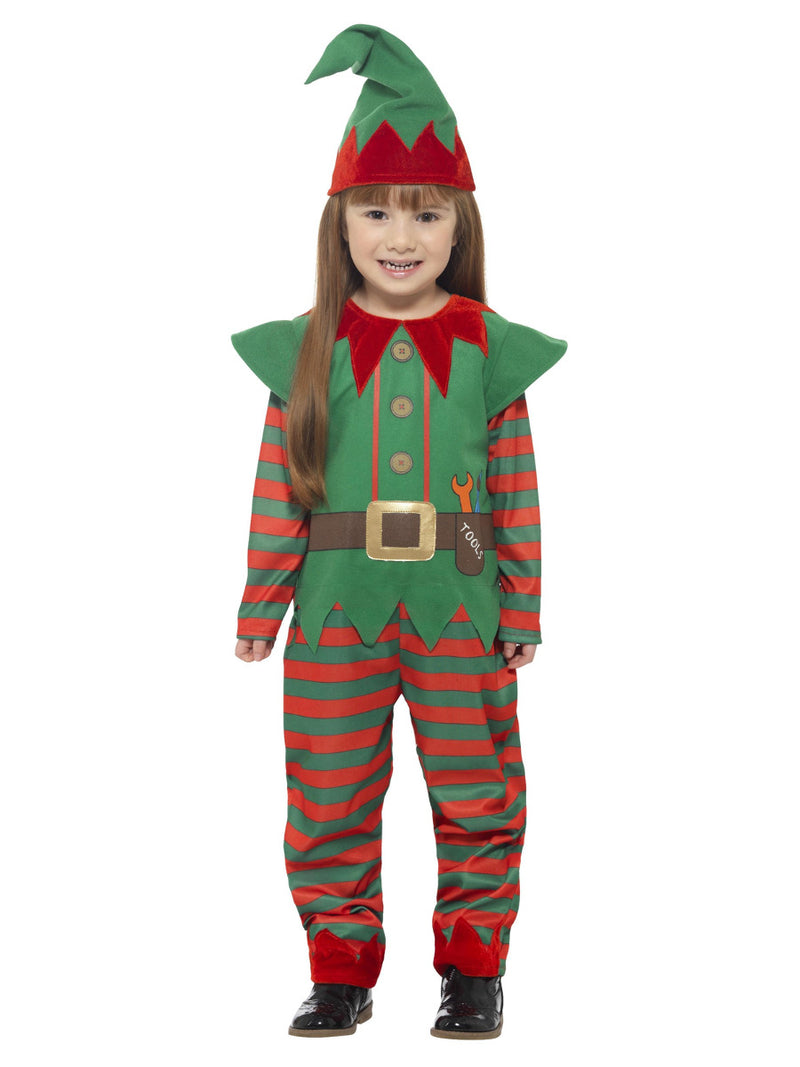 Elf Toddler Costume, Red & Green - 5