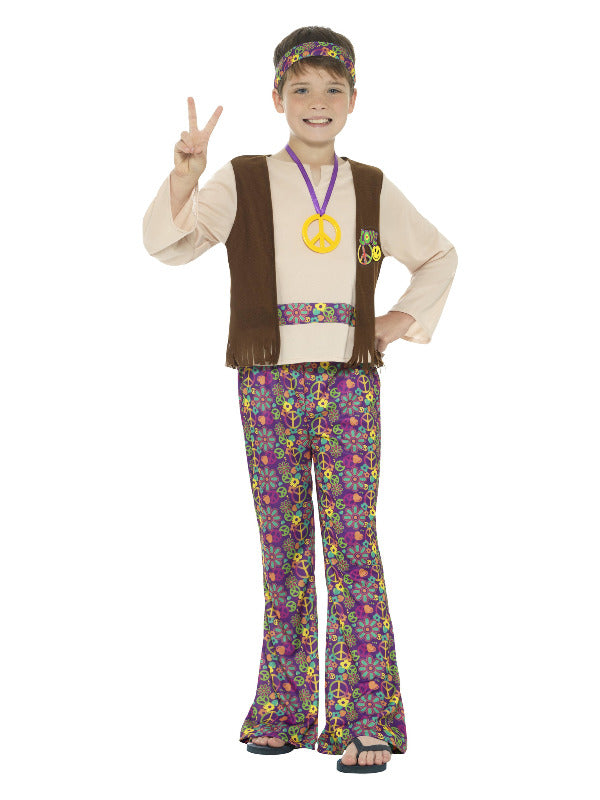 Hippie Boy Costume, with Top, Attached Waistcoat,  - 2