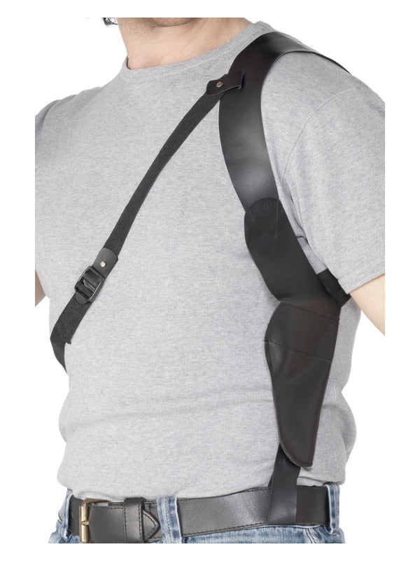 Leather Look Shoulder Holster, Black - 2